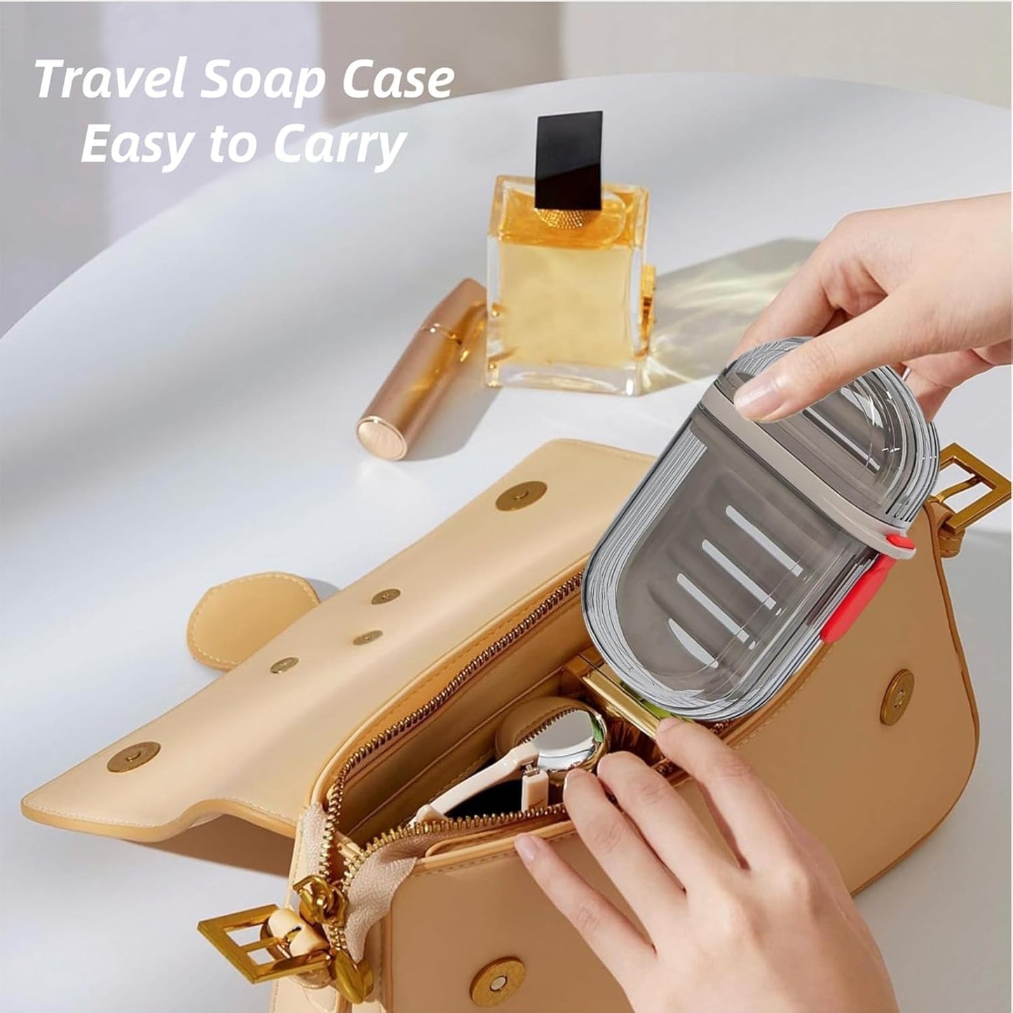 UK-0689 Transparent Travel Soap Case, Portable Versatile Small Soap Case with Lid Can for Bathrooms Showers, Gyms, Efficient Drainage and Leak-Proof Seal Ensure Soap Stays Dry