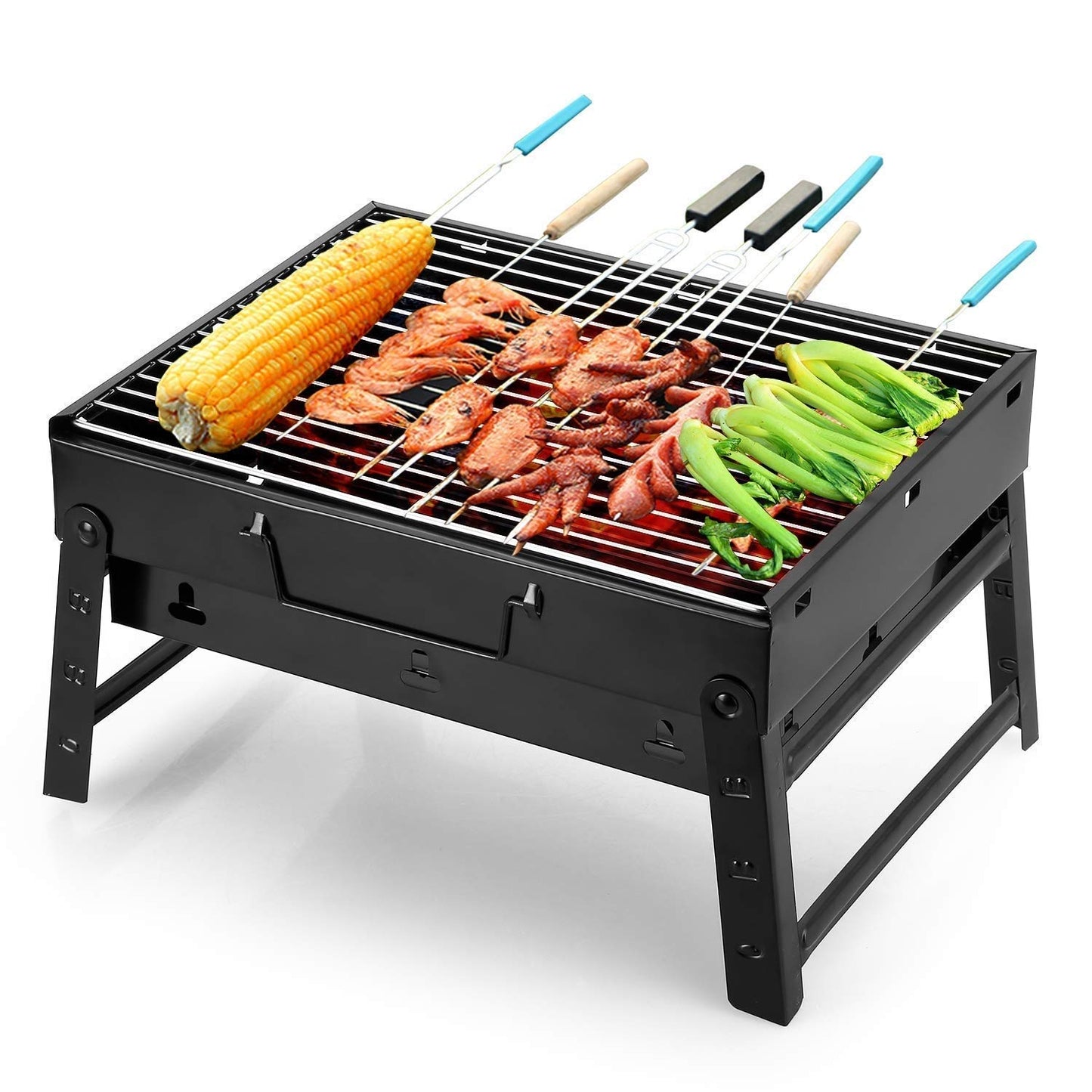 UK-0141 Portable Barbeque Charcoal BBQ Grill Oven Charcoal BBQ Grill Oven Set For Kitchen Home Garden Traveling Cooking - Both for Outdoor & Indoor (BBQ Grill)