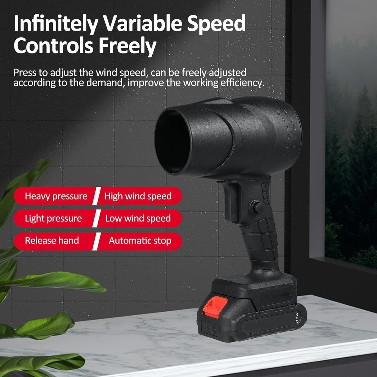 UK-1057 Electric Handheld Air Blower, 48V Cordless Turbo Blower for Home, Car & Outdoor | High-Speed Air Blower with Rechargeable Battery & Fast Charger | Heavy-Duty Dust Cleaner for Computer