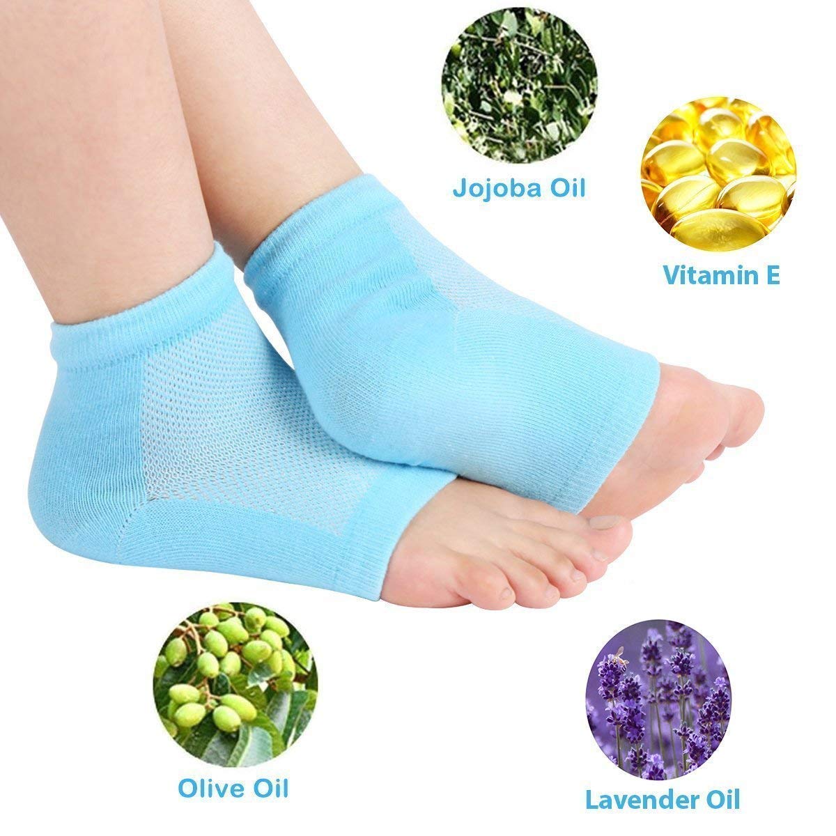 UK-0125 Heel Pain Relief Silicone Gel Heel Socks, Toeless Spa Sock for Foot Care Treatment, Orthopaedic Socks Heel Protector Socks For Men And Women