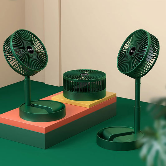 UK-0803 Portable Desk Fan,Foldable Rechargeable USB Desktop Fan,3 Speeds Wind Adjustable Heigh for Office Home Outdoor