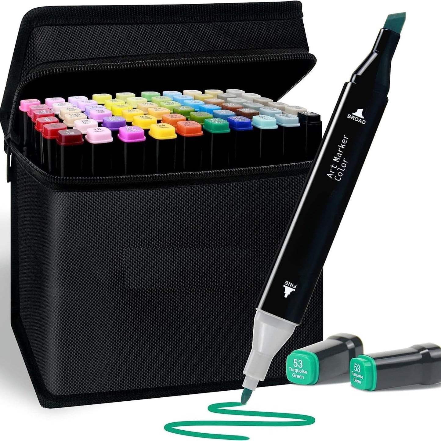 UK-0795 Touch Alcohol Markers 24 Professional Art Set - Double Ended Bendable Alcohol Based Ink Colors with Fine and Chisel Tip. Perfect for Artists