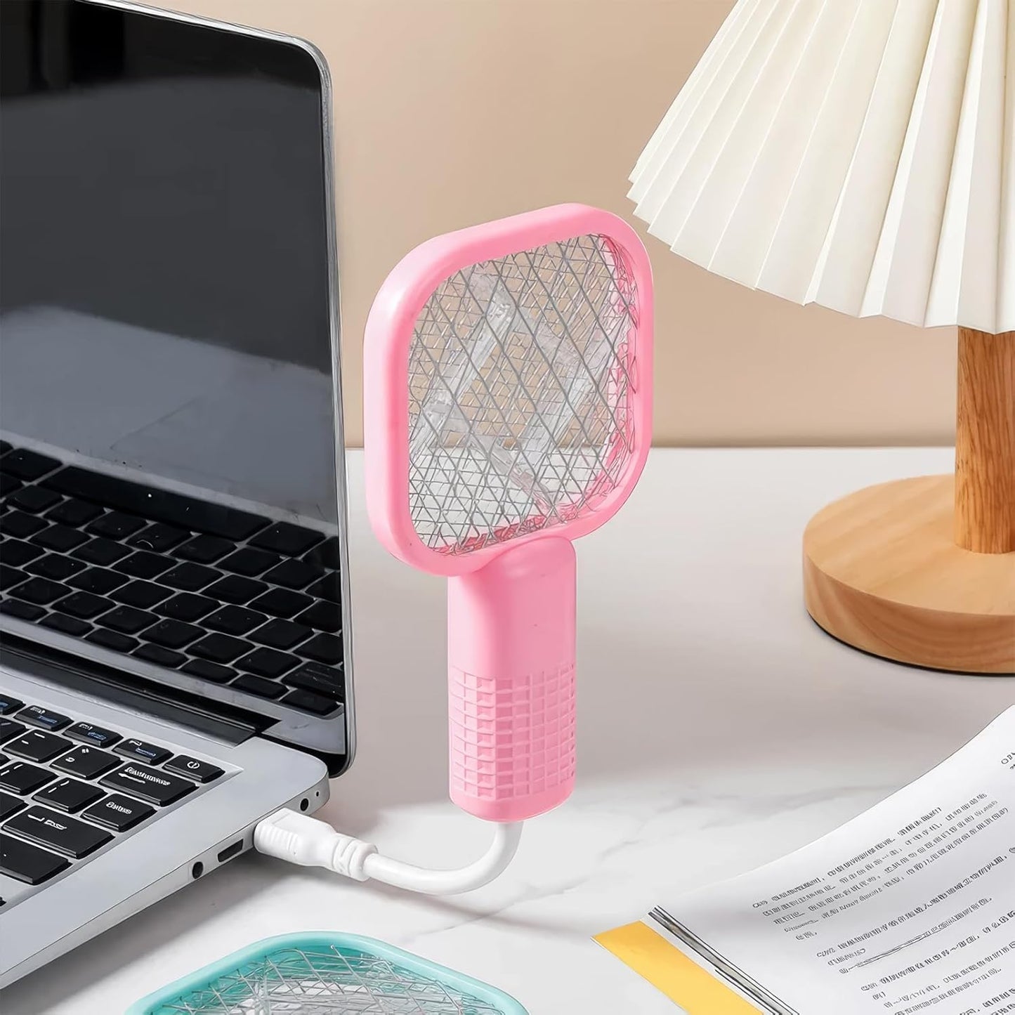 UK-0878 Mini Mosquito Killer Lamp 2 in 1 Multicunctional Angle Portable Bug Zapper Electric USB Rechargeable Mosquito Fly Bat Swatter