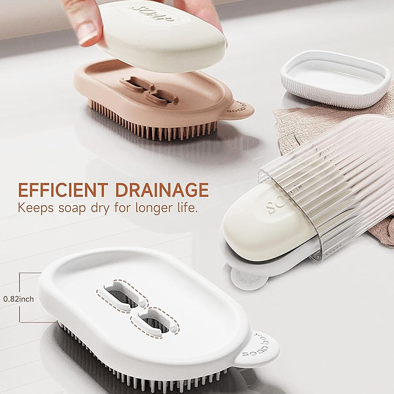 UK-0817 Travel Soap Case with Bath Brush - Transparent Leakproof, Waterproof & Portable for Bathroom, Camping, Gym | Travelling Accessories