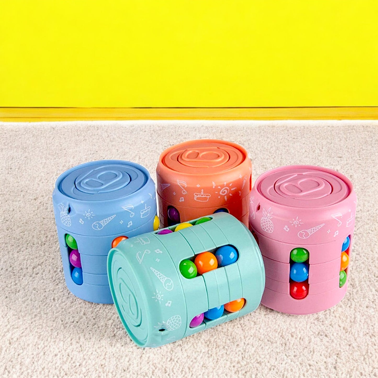 UK-0831 Magic Bean Cube - 360° Rotating Fidget Toy, Stress Relief Sensory Spinner, Anxiety Relief Gift for Boys & Girls
