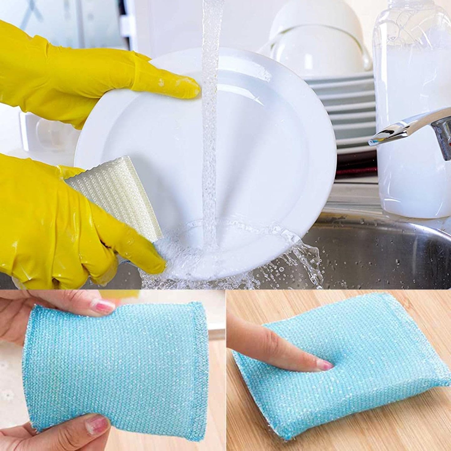 UK-0372 Scratch Proof Kitchen Utensil Scrubber PAD - Pack of 12 ( MULTICOLOR)