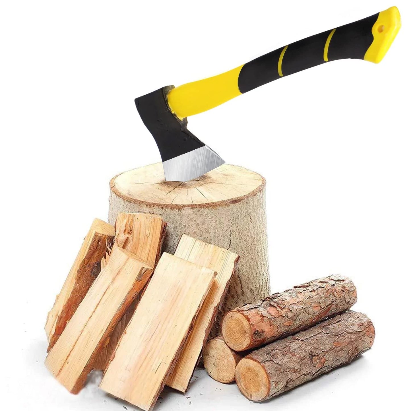 UK-0136 Hatchet Axe Gardening Tools Fiberglass Body Rubberized Handle Wood Cutting Axe, Camping Axe, Safety Axe