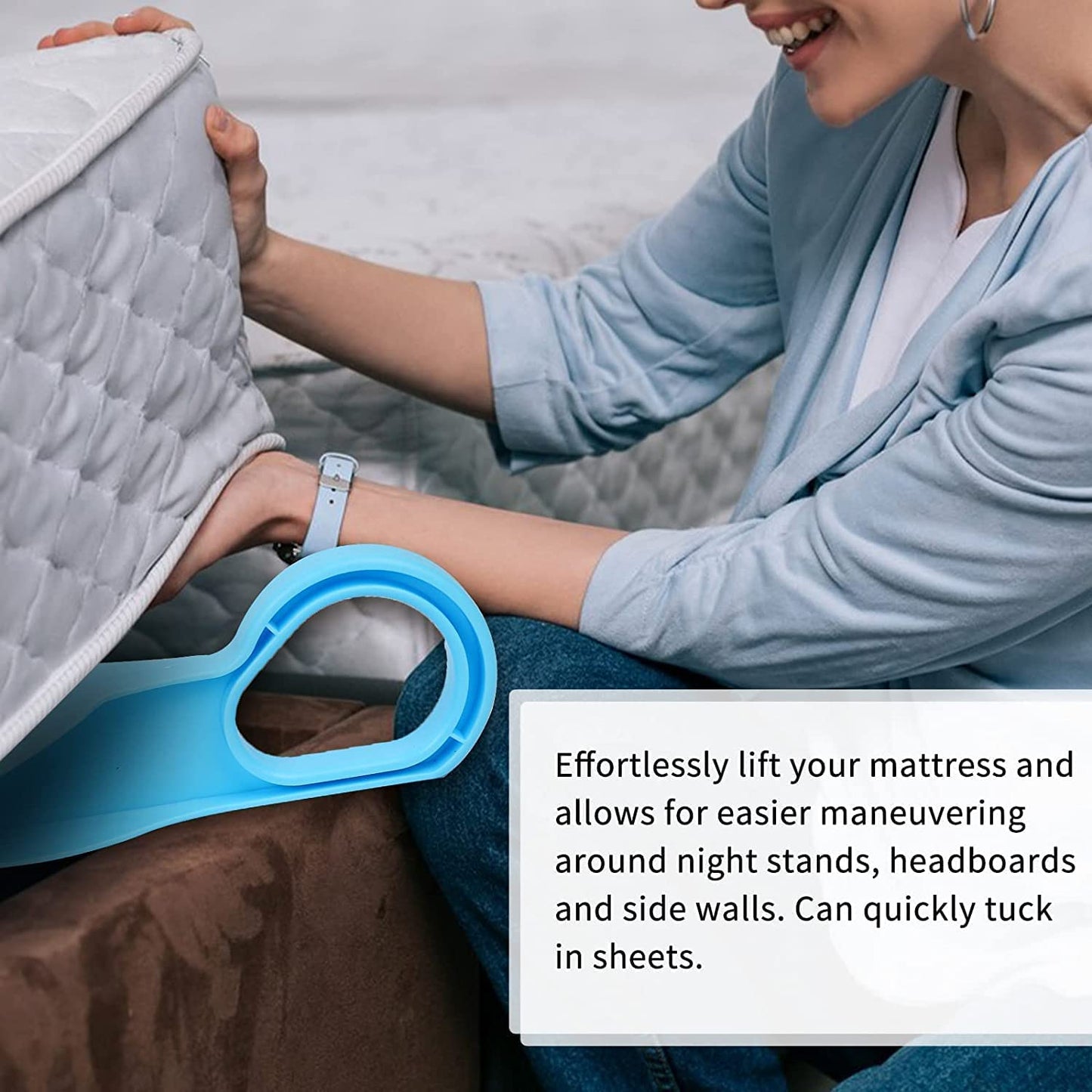 UK-0702 Mattress Lifter Tool 2 in 1 Bed Sheet Tuck in Tool, Mattress Lifter Stand Bed Lifter Helps Lift and Hold Mattress Wedge Elevator Tool Bed Making Tool