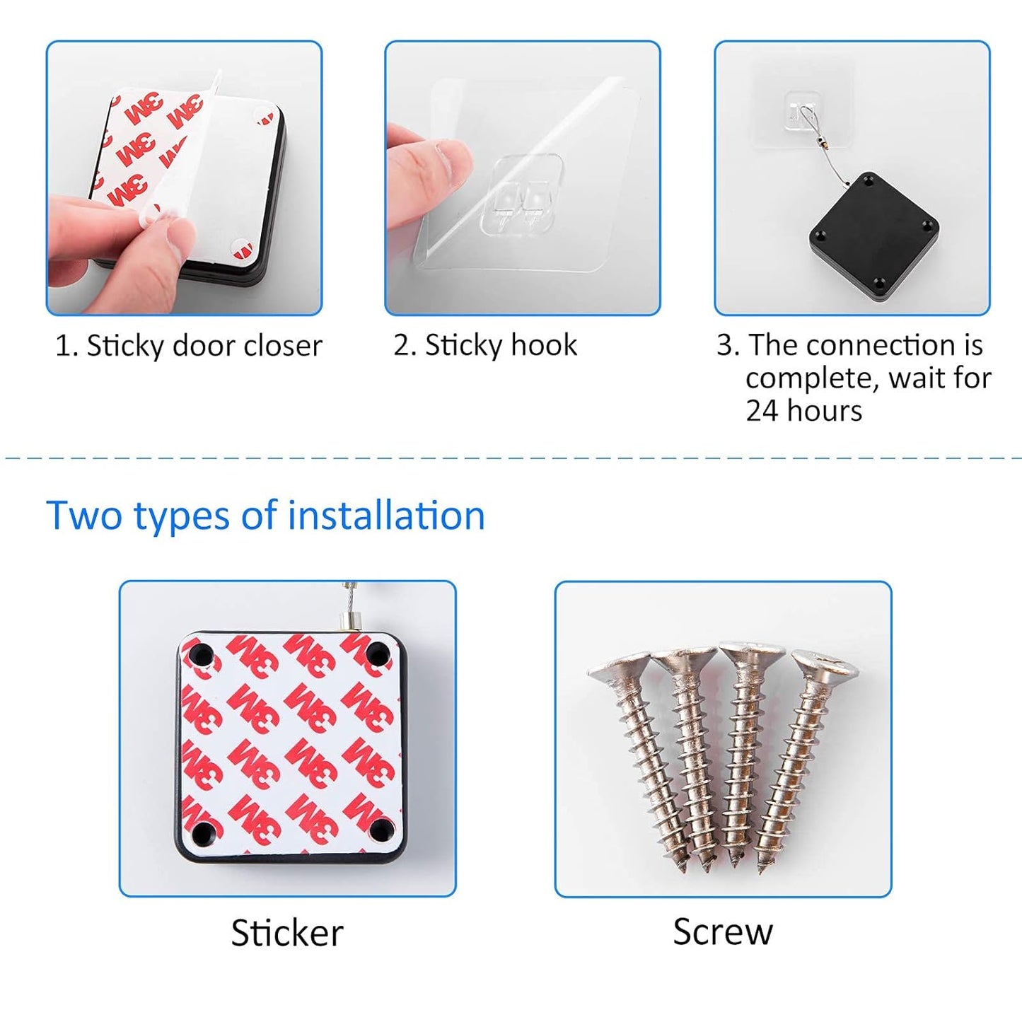 UK-0698 Free Automatic Door Closer, Multifunctional Automatic Door Closer, Automatically Self Closing Door