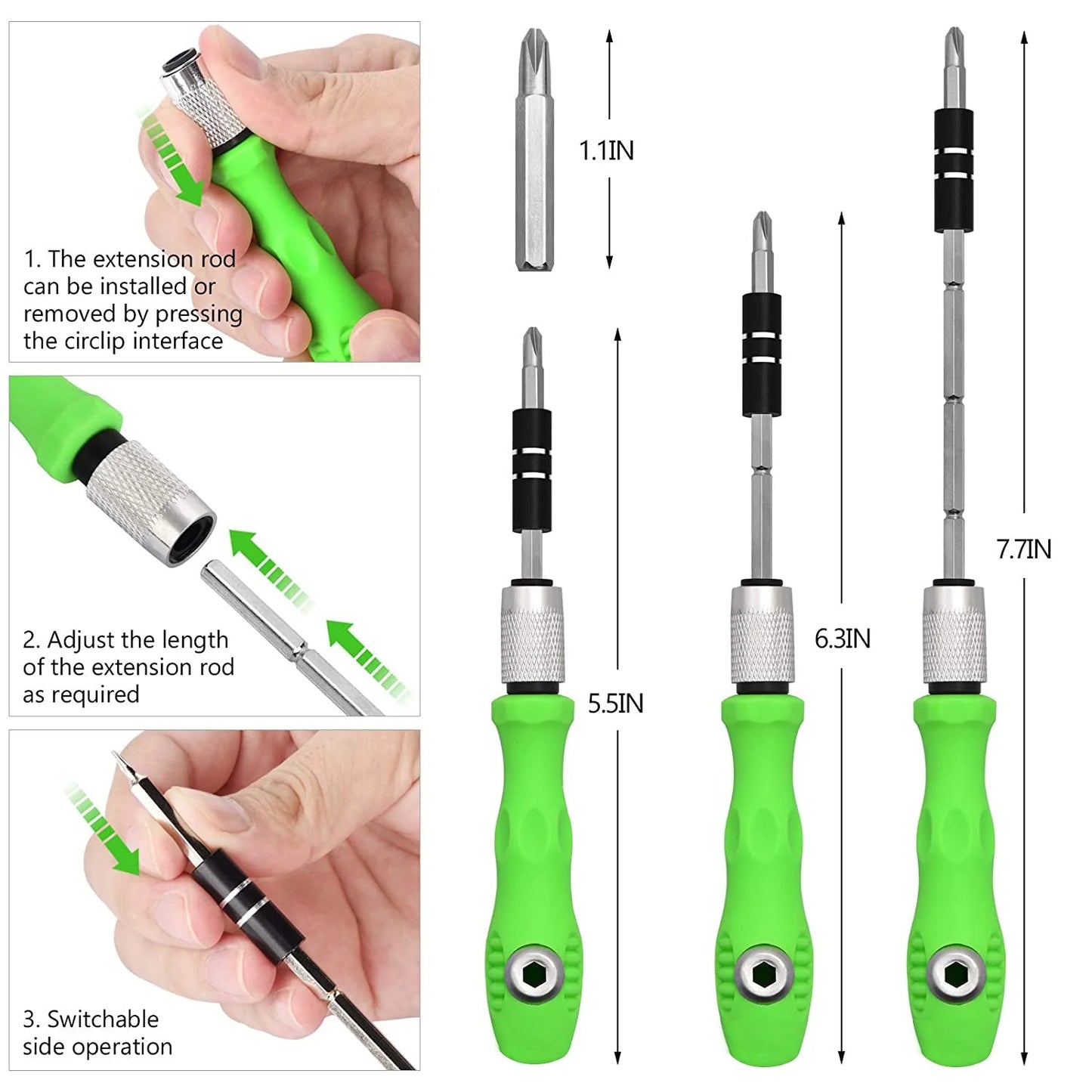 UK-0114 32 In 1 Mini Screwdriver Bits Set with Magnetic Flexible Extension Rod for Home Appliance, Laptop,Mobile