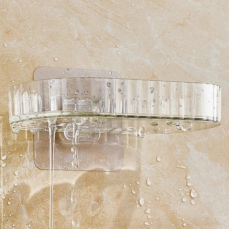 UK-0772 soap Holder for Bathroom/soap case/self-Adhesive soap Holder/soap Stand for Bathroom/Self Draining Transparent Acrylic Soap Dish Holder