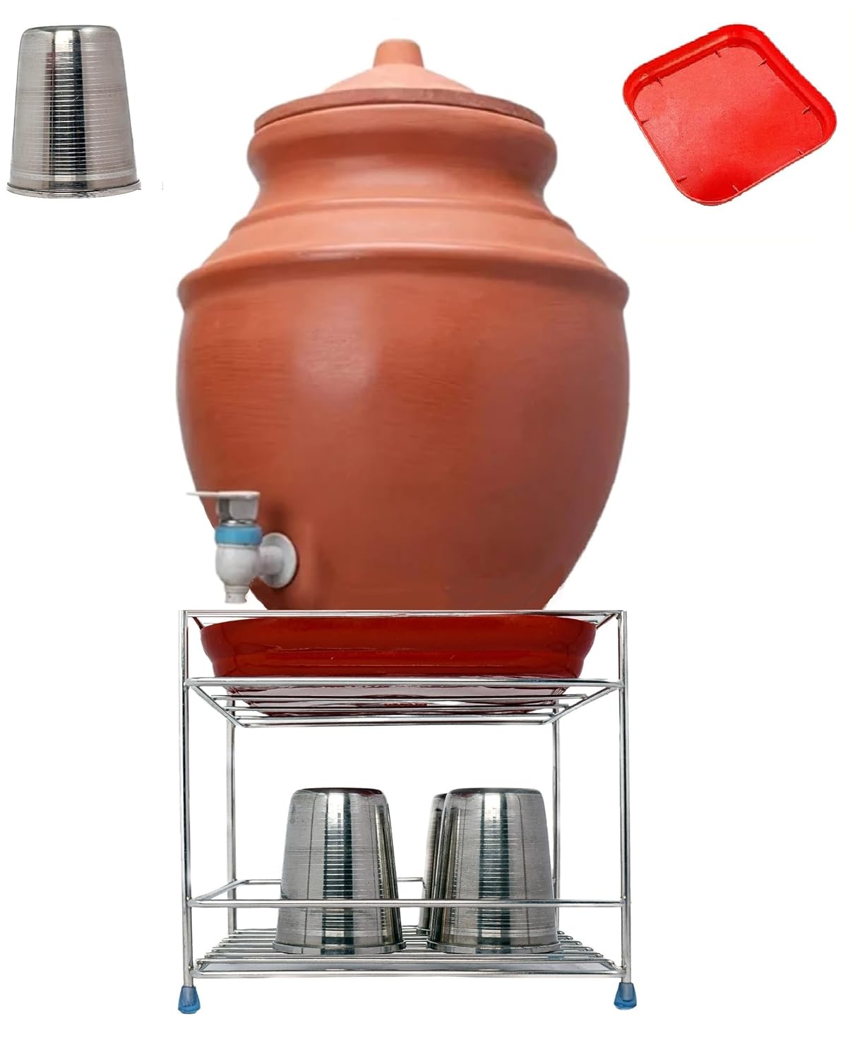 UK-0818 SS Matka stand for water pot | Steel matka stand for kitchen | Multi use stand | Pot Stand for kitchen utensils