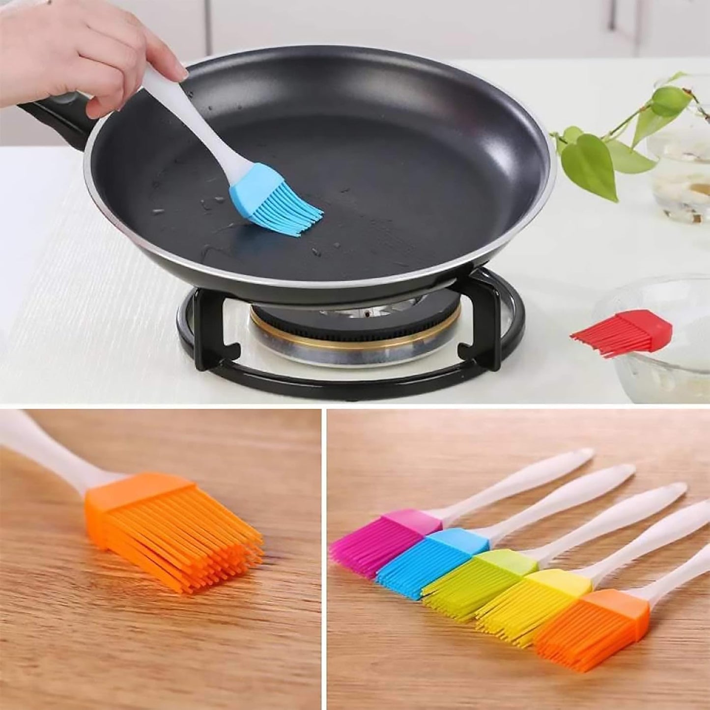 UK-0859 Silicone Spatula and Brush Set for Pastry, Cake Mixer, Decorating, Cooking, Baking, Silicone Spatula and Pastry Brush Set