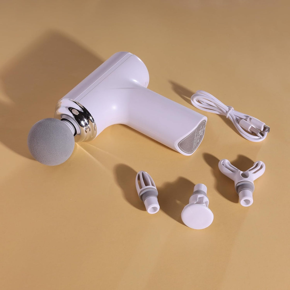 UK-1022 Massage Gun for Deep Tissue Pain Relief, 6 Speed Settings, Powerful Battery, 4 Massage Heads, Type-C Charging Port, Hammer, Tapping, Percussion, Rechargeable Full Body Massage Machine Gun Massager