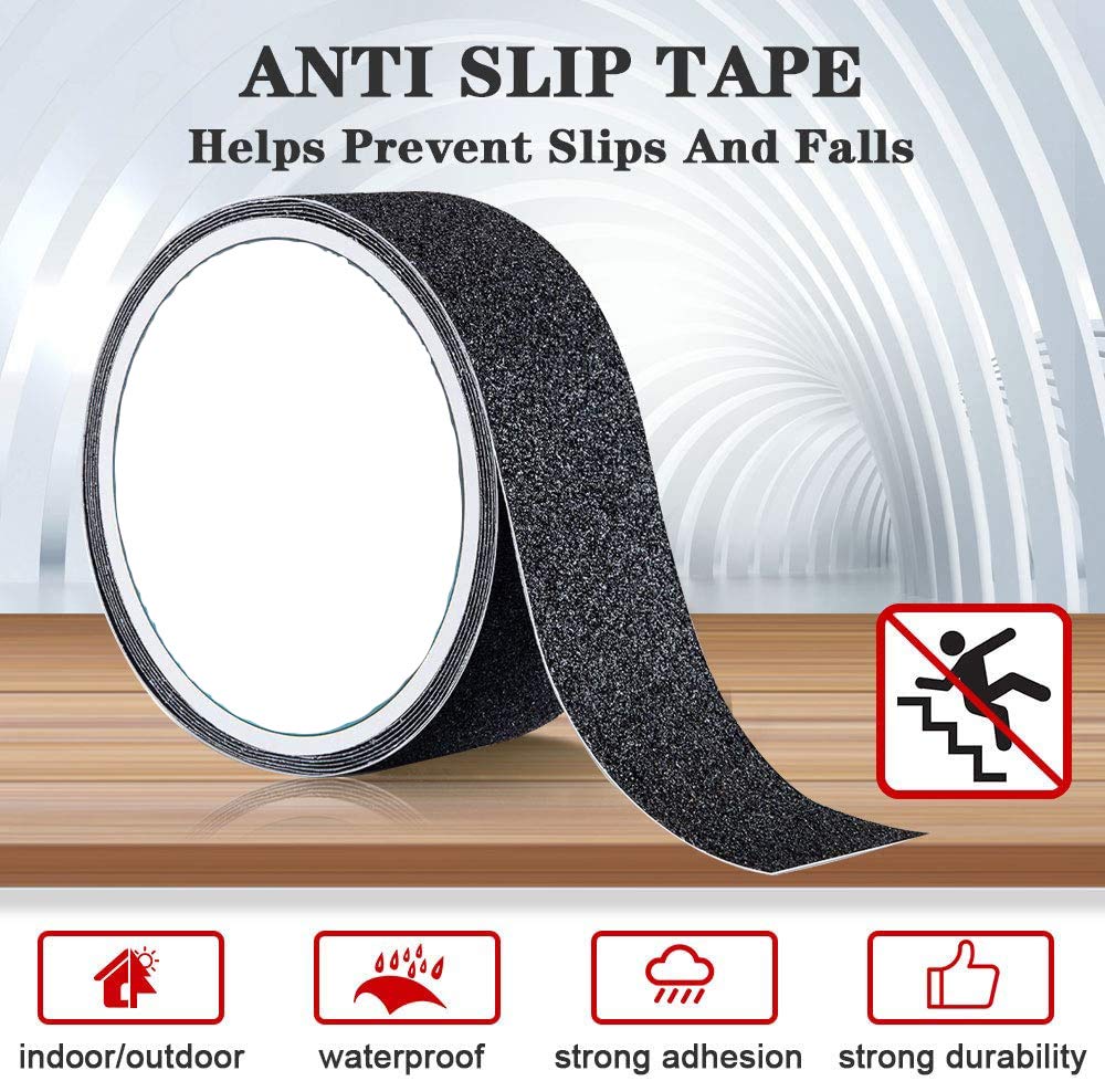 UK-0899 Anti Slip Tape, Waterproof Non Skid Grip Tape Sticker for Indoor Outdoor Stairs Steps - 25 mm x 5 meter
