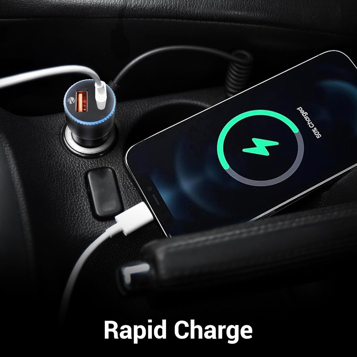 UK-0778 M&i 38 Watts Car Charger, Dual Output (USB + Type C), Rapid Charge, Compact Design, with Over Current & Short Circuit Protection