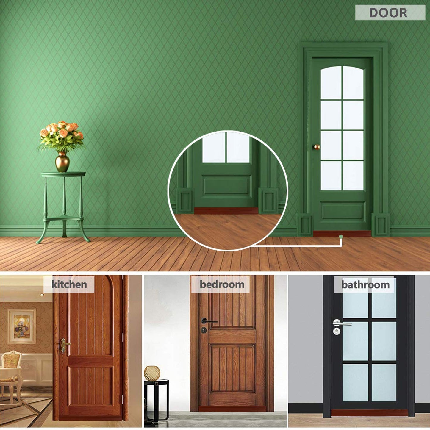 UK-0918 Self-Adhesive Silicon Door/Window Shield Tape Door Bottom Sealing Strip Weather Stripping Door Seal Strip ||1Meter