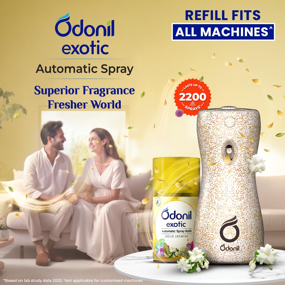 UK-0445 Odonil Automatic Spray | Machine + 1 Refill | 2X Long Lasting | 2200 Sprays Guaranteed | Lasts Upto 60 Days