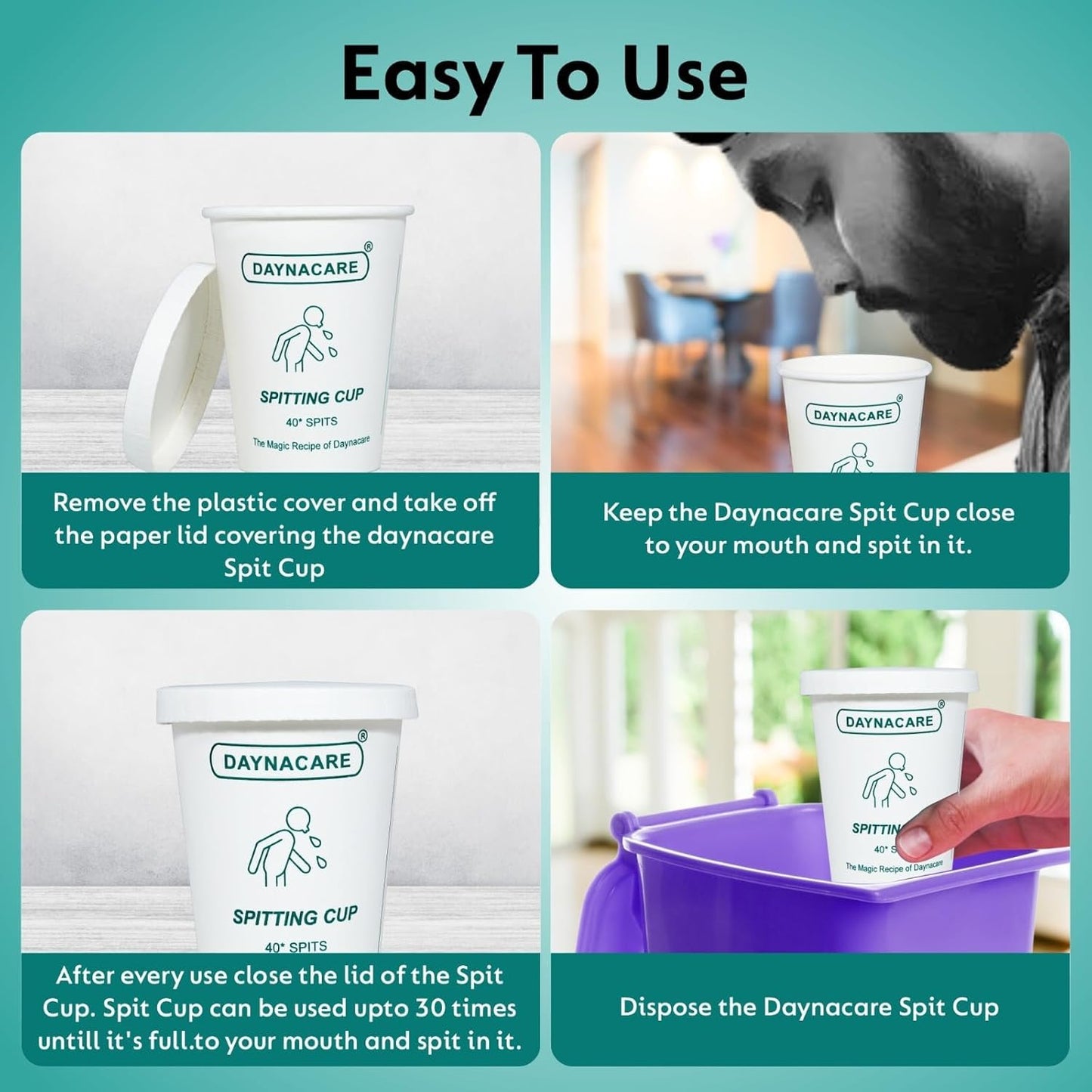 Magic Spitting Cup,Sputum Spit Mug with Lid Cover Spill Proof Cough Spitter Pot for Home Office Hospital Car, Leak Proof, Odorless,(THUKDANI)