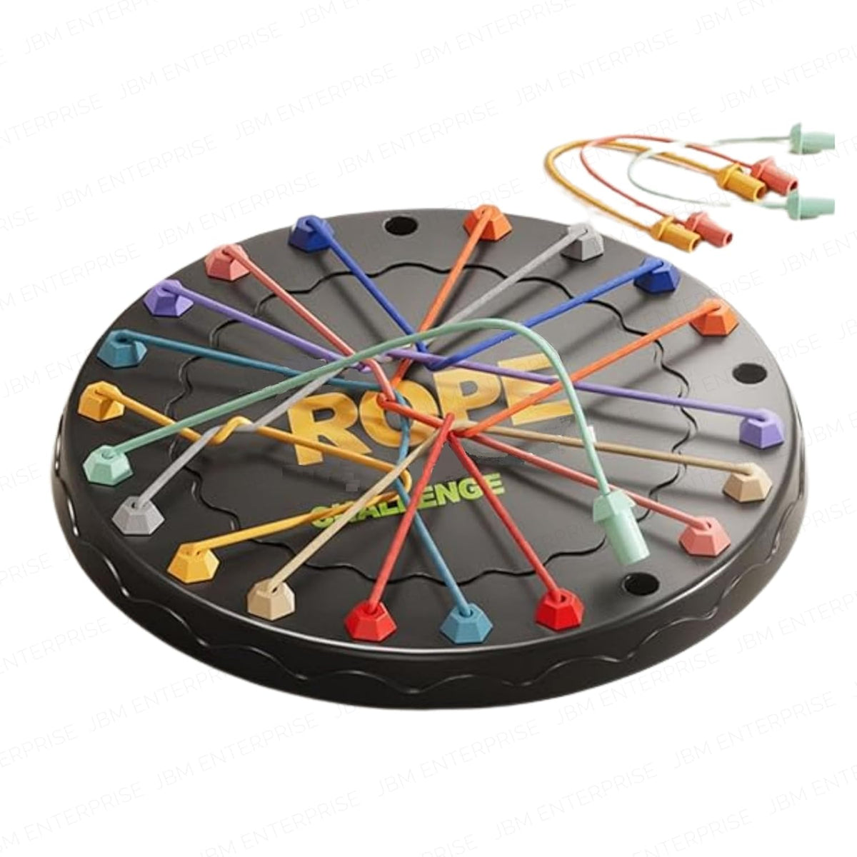 UK-1017 Rope Challenge Board Game, Interactive Puzzle with 10 Elastic Ropes, Family Game, Brain Boosting Family Game for Ages 3+