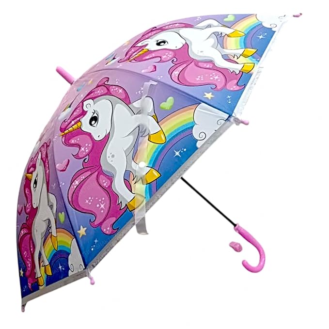 UK-0892 Kids Umbrellas for Rain Umbrella,Windproof Umbrella for Kids Boys and Girls, Cartoon Theme Chaata for Kids Girl Princess Chaata Random Color
