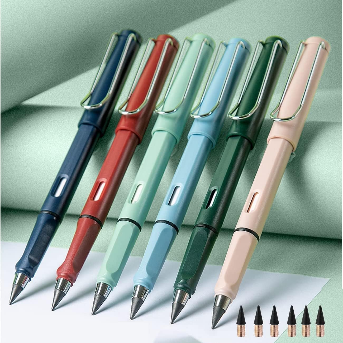 UK-0305 Pencil Inkless Pencil Writing Eternal Replacement Erasable Pencils Nibs With Eraser,Reusable Unlimited Student Artist Infinite Magi 1-PC (Multicolors)