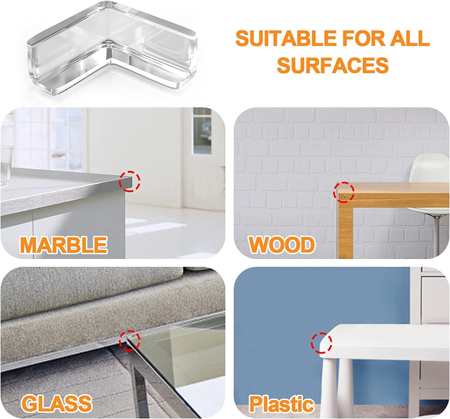 UK-0273 4-Pcs Edge Protector for Furniture Table Corner Guards for Sharp Edges Silicon Corner Protector