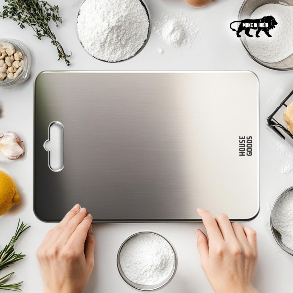 Stainless Steel Chopping Board Vegetable,Fruit Cutting, Kneeding, Cake Prep, Heavy Duty Chopping-Board