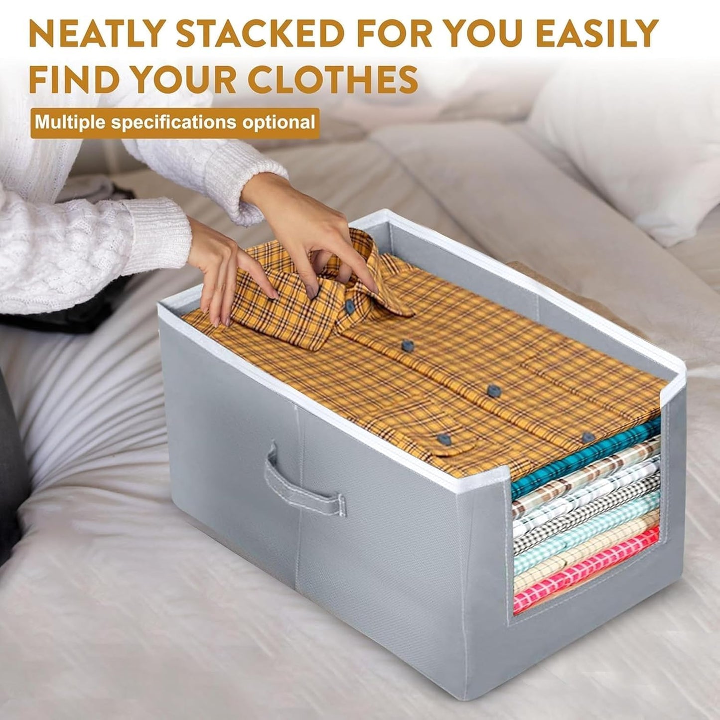 UK-0960 Clothes Organizer| Foldable Non Woven Material|Closet & Wardrobe Organizer
