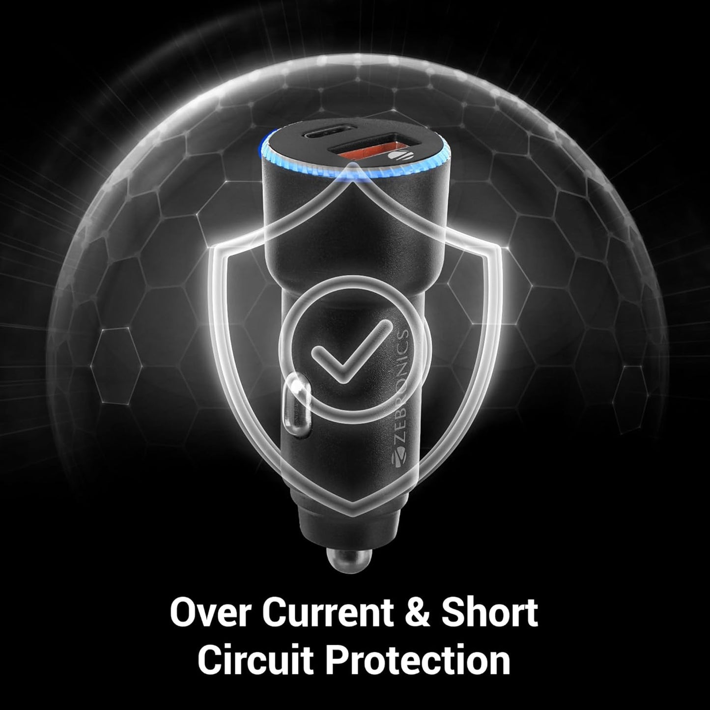 UK-0778 M&i 38 Watts Car Charger, Dual Output (USB + Type C), Rapid Charge, Compact Design, with Over Current & Short Circuit Protection