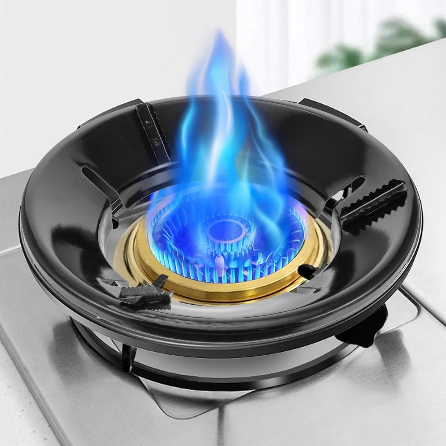UK-0767 Black Gas Saver Pan Support Rings - Support for Indian Gas Stoves