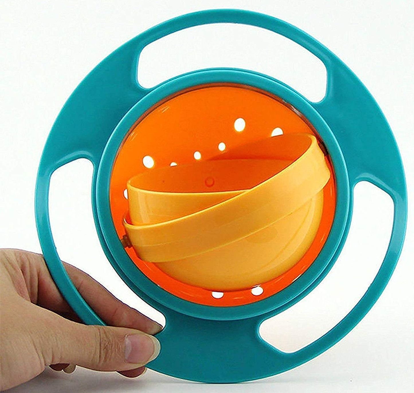 UK-0130 Gyro Bowl 360 Degree Rotate Dishes for Kids Food Baby Feeding Bowl Lunch Box (Multicolor)