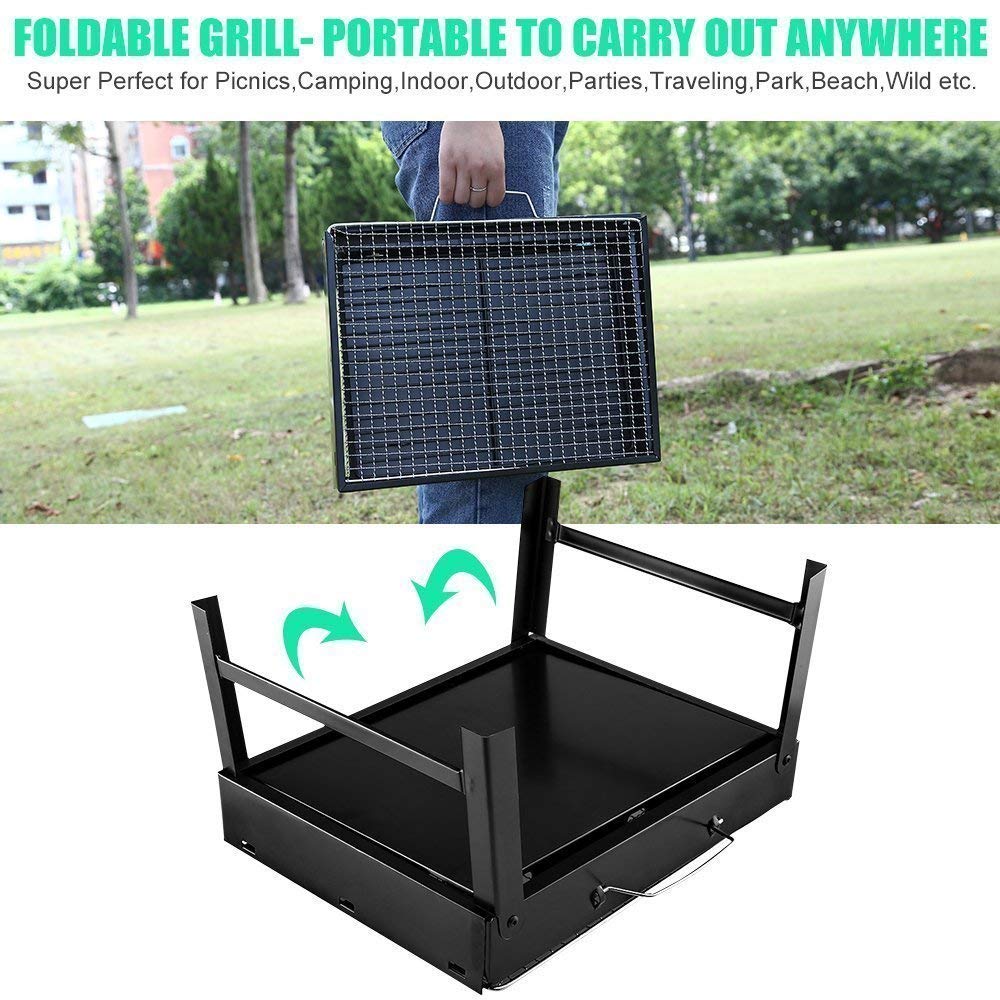 UK-0141 Portable Barbeque Charcoal BBQ Grill Oven Charcoal BBQ Grill Oven Set For Kitchen Home Garden Traveling Cooking - Both for Outdoor & Indoor (BBQ Grill)