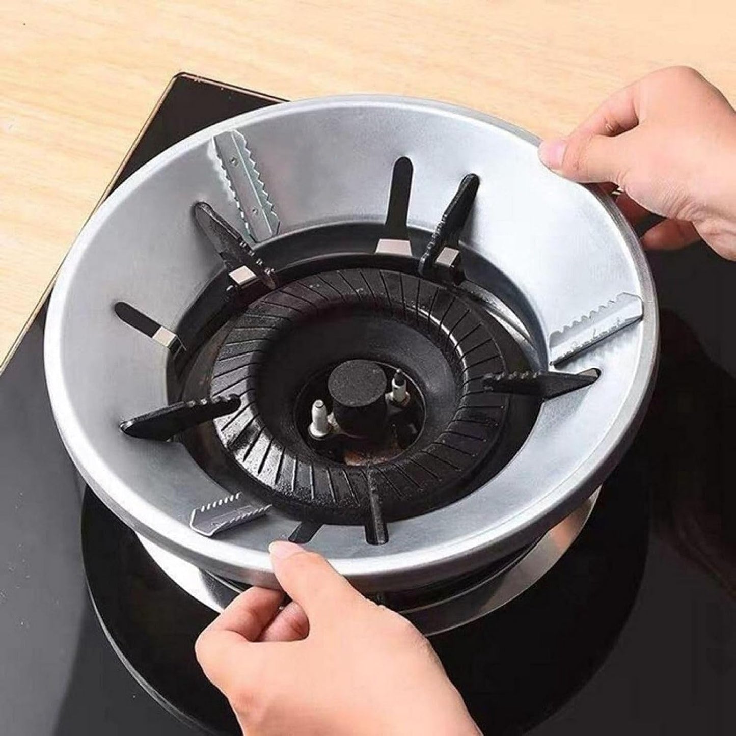 UK-0123 Gas Saver Burner Stand | Gas Saver Jali | Home Gas Stove Fire & Windproof Energy Saving Stand