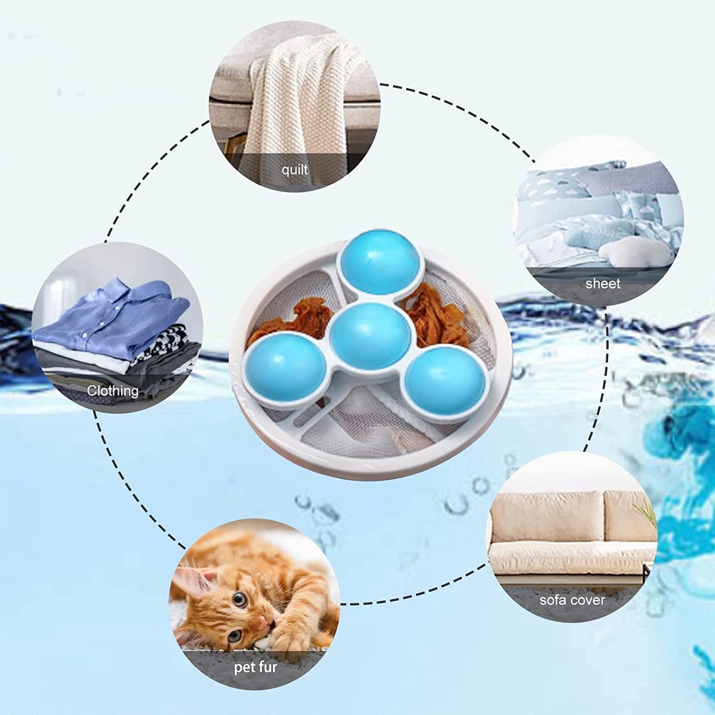 UK-0703 Washing Machine Floating Lint Mesh Bag Net Hair Filter Remover Net Pouch Hair Catcher Lint Catcher Laundry Ball Floating Pet Fur Lint Hair Catcher Household Reusable