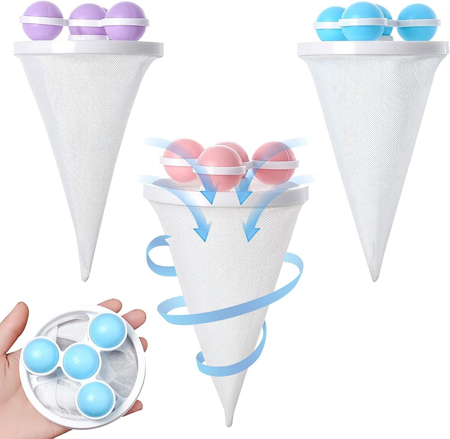 UK-0703 Washing Machine Floating Lint Mesh Bag Net Hair Filter Remover Net Pouch Hair Catcher Lint Catcher Laundry Ball Floating Pet Fur Lint Hair Catcher Household Reusable