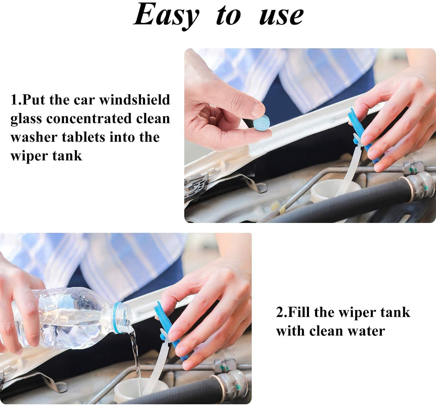 UK-0791 Car Wiper Detergent Effervescent Tablets Auto Windshield Cleaner Glass Tablets ( 3PCS )