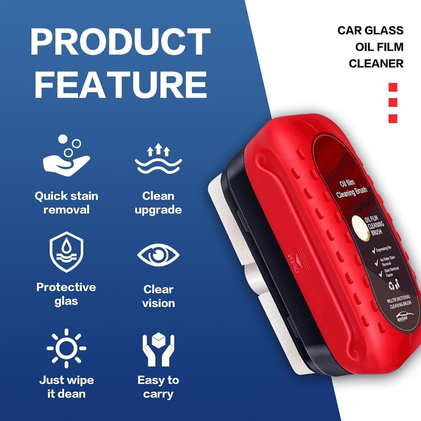 UK-0911 Car Glass Oil Film Remover|Automotive Oil Film Cleaning Brush|Oil Film Cleaning Brush| Oil Film Remover for Car Window|Car Glass Oil Film Cleaner