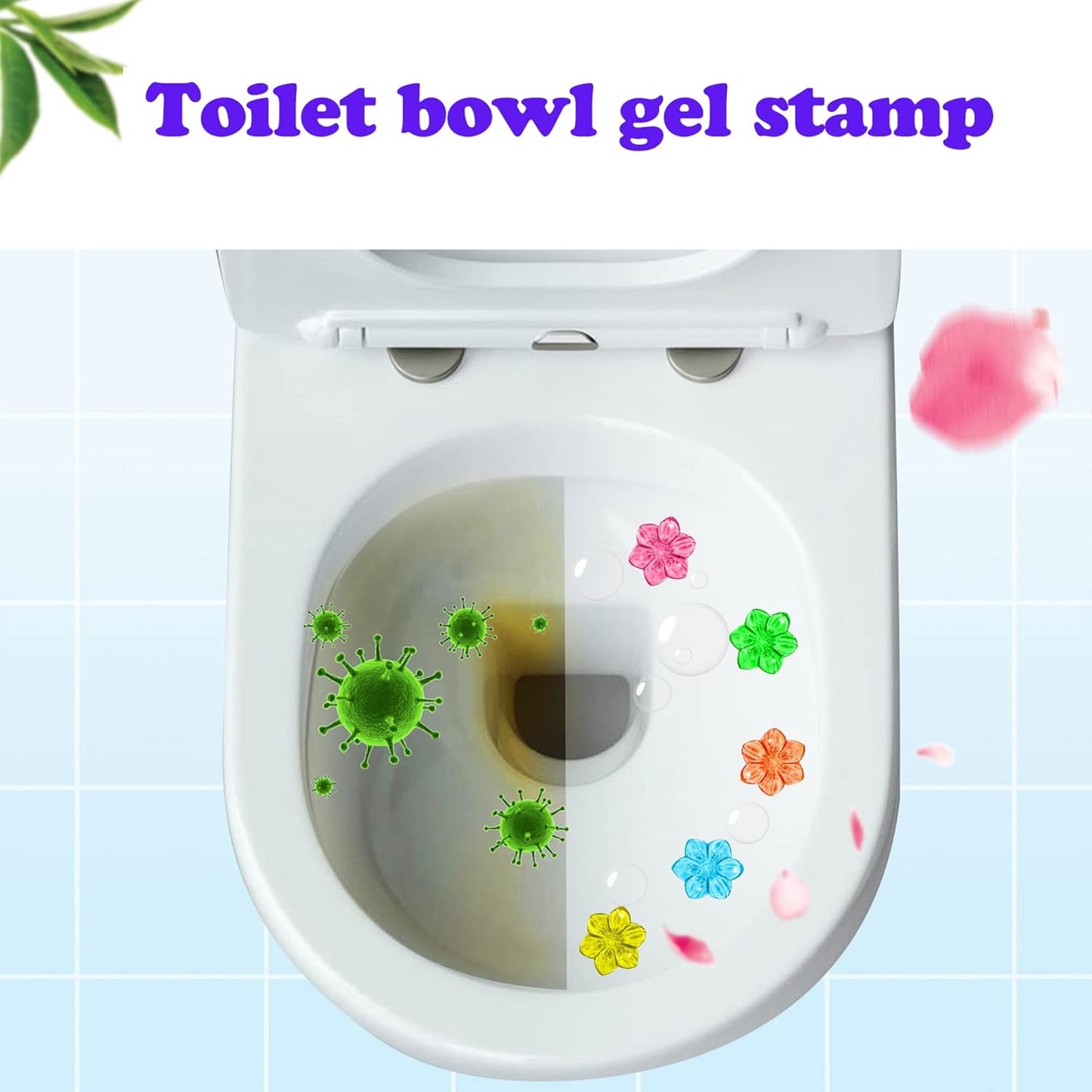 UK-0632 Toilet Gel Stamp,Fresh Flower Gel Stamp Kinds Of Scent Toilet Bowl Cleaner Stamp Refills Kit