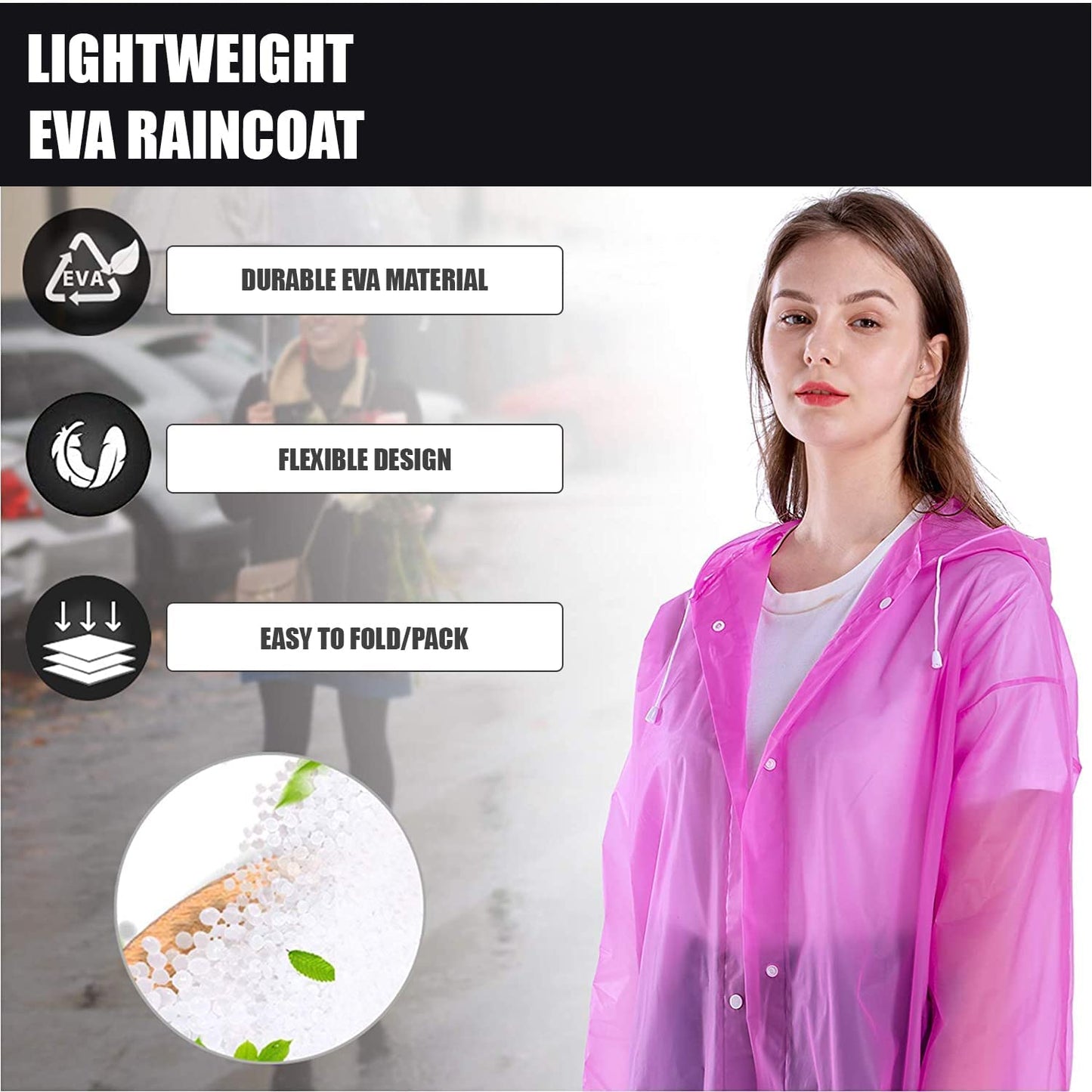 UK-0875 EVA Waterproof Rain Coat Universal Outdoor Water Resistant Rainwear Suit for Men - Women Boys & Girls
