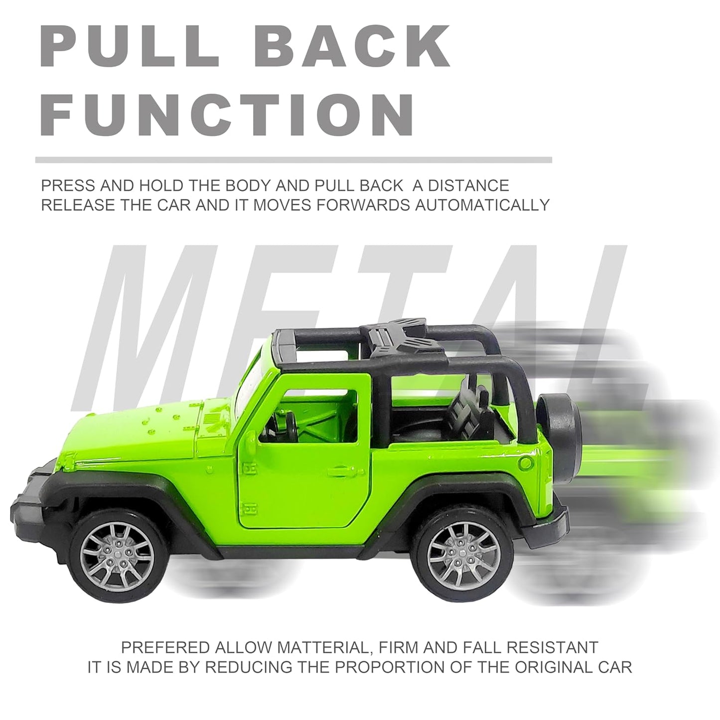 UK-0941 Open Roof Thar Car Toy for Kids with Rubber Tires, Realistic Design Openable Doors - Off-Road Scale Model