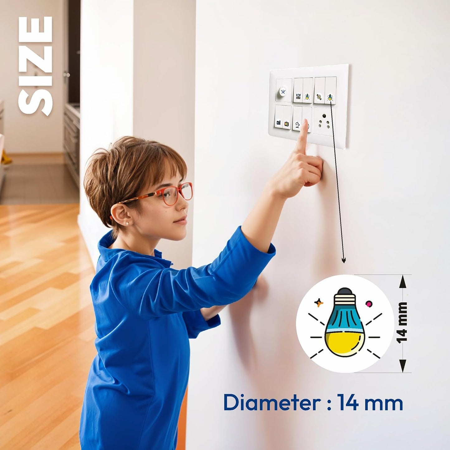 UK-0863 Switch Board Colorful Stickers for Home - Self-Adhesive Labels,Organize & Beautify Electric Boards for Homes, Offices (seet)