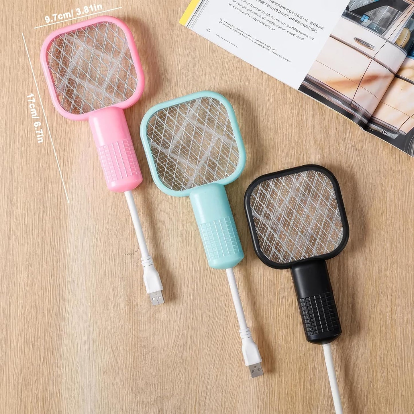 UK-0878 Mini Mosquito Killer Lamp 2 in 1 Multicunctional Angle Portable Bug Zapper Electric USB Rechargeable Mosquito Fly Bat Swatter