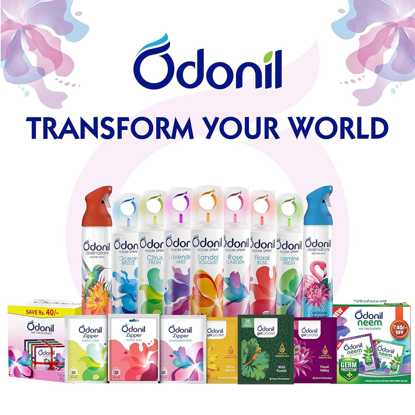 UK-0446 Odonil Special Room Freshner (Rose+Jasmine+Lavender) Combo Spray (3 X 170 Ml)