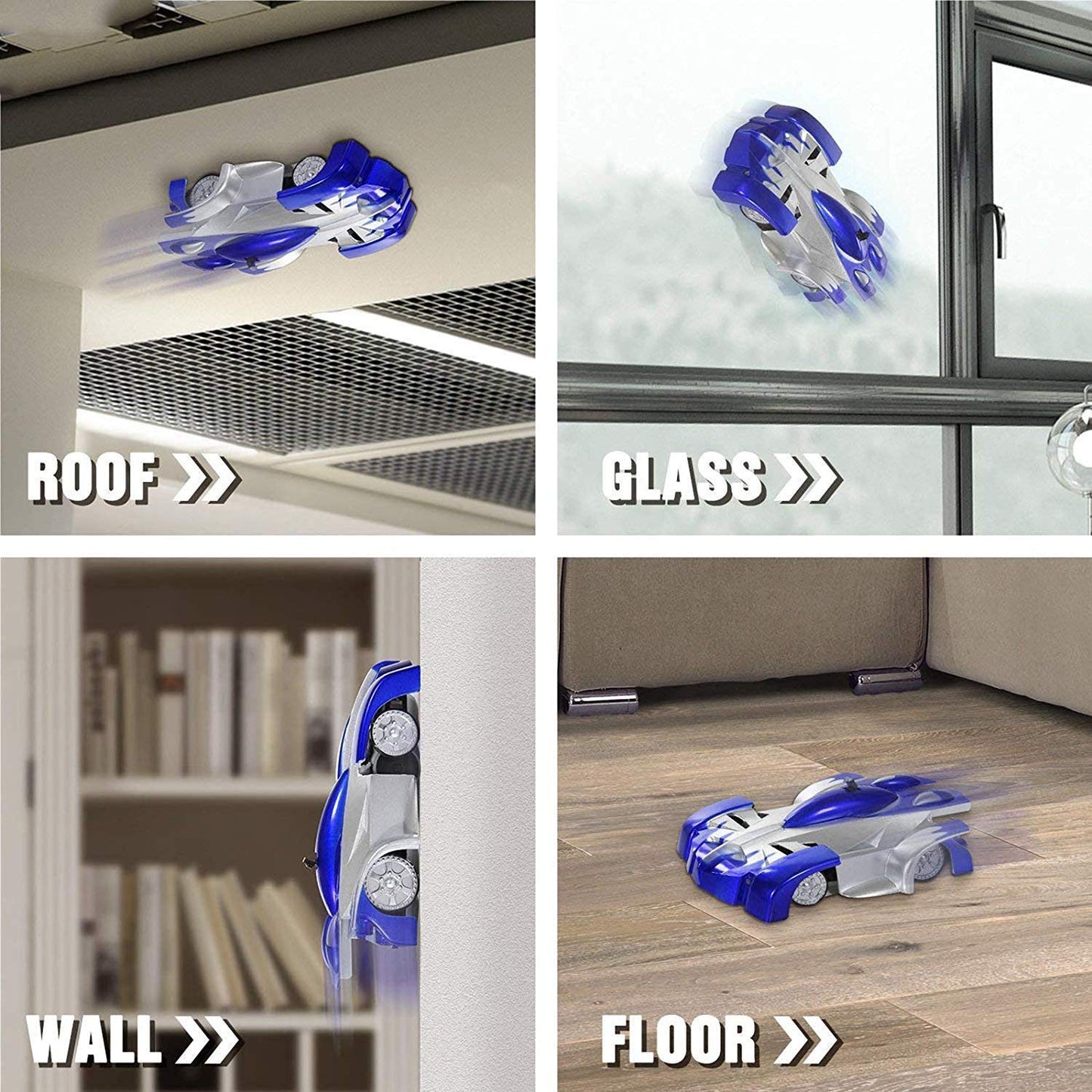 UK-1015 Wall Climb Remote Control Racing Car, Anti Gravity Ceiling Wall Floor Climb Car 2.4G 360 Rotating Stunt High Speed Rechargable Rc Toy with LED Lights