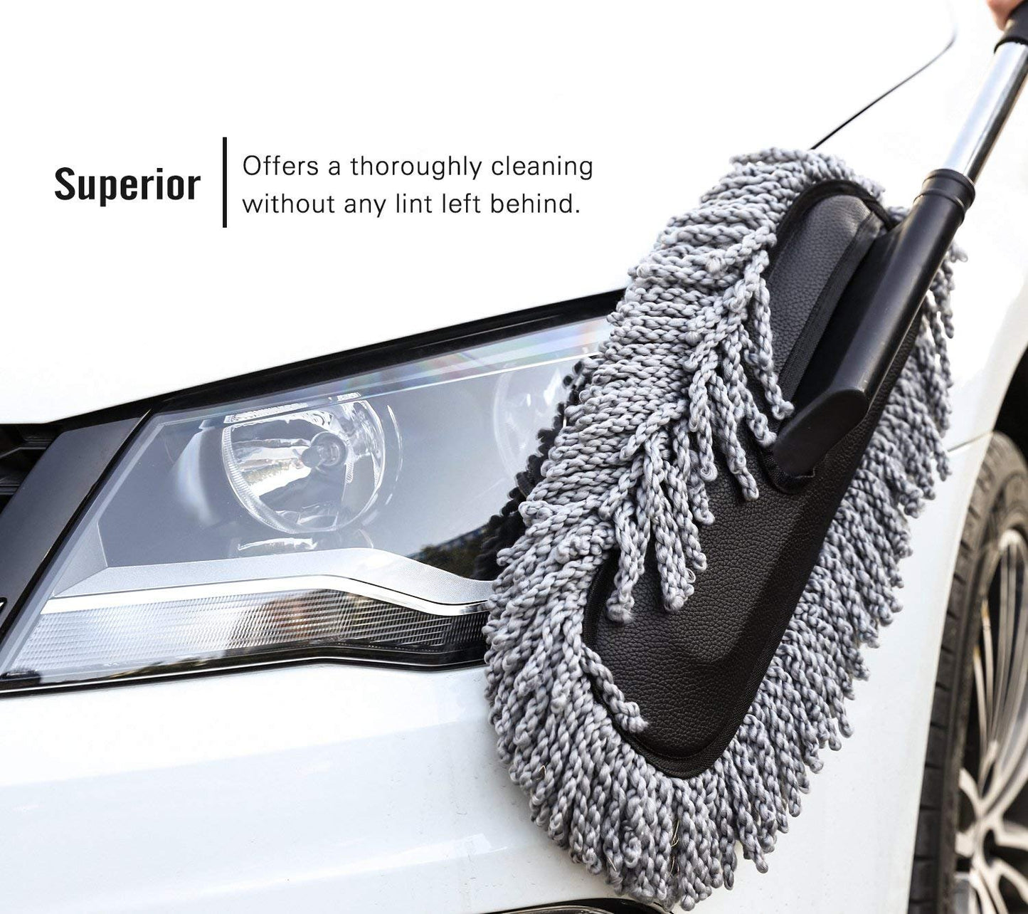 UK-0118 Car Duster, Extendable Long Handle Microfiber Car Cleaner Exterior Scratch Free Car Cleaning Tool