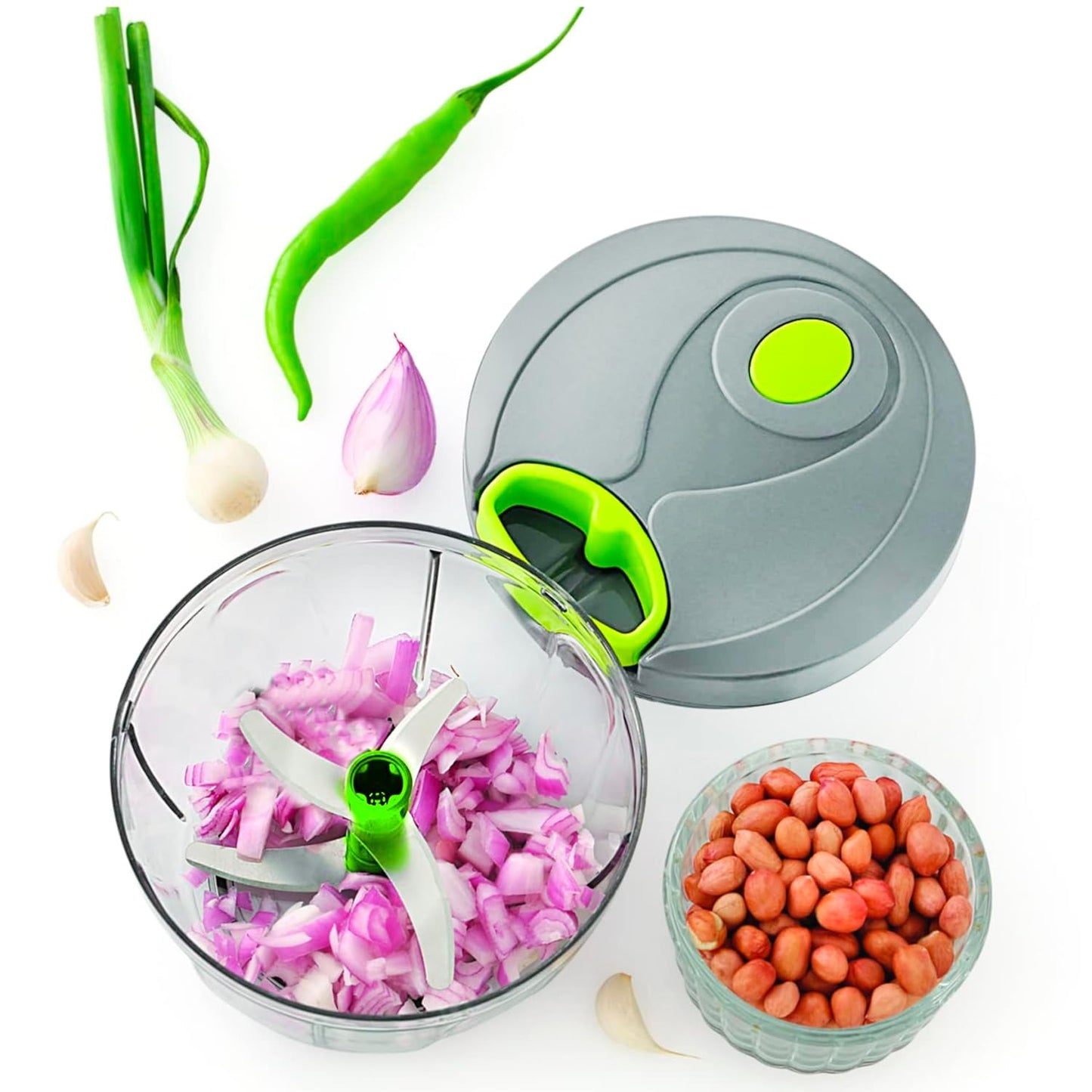 UK-0737 Handy Vegetable and Fruit Manual Onion Dry Fruit Salad Maker Vegetable Quick String Chopper 1000ml