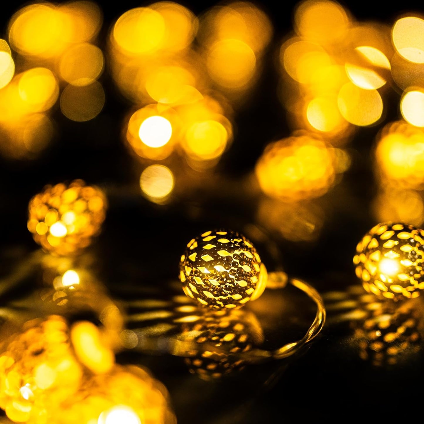 UK-1010 Diwali String Lights, 1 2LED Moroccan Golden Globe Christmas Lights Decorations for Indoor Outdoor Home Xmas Tree