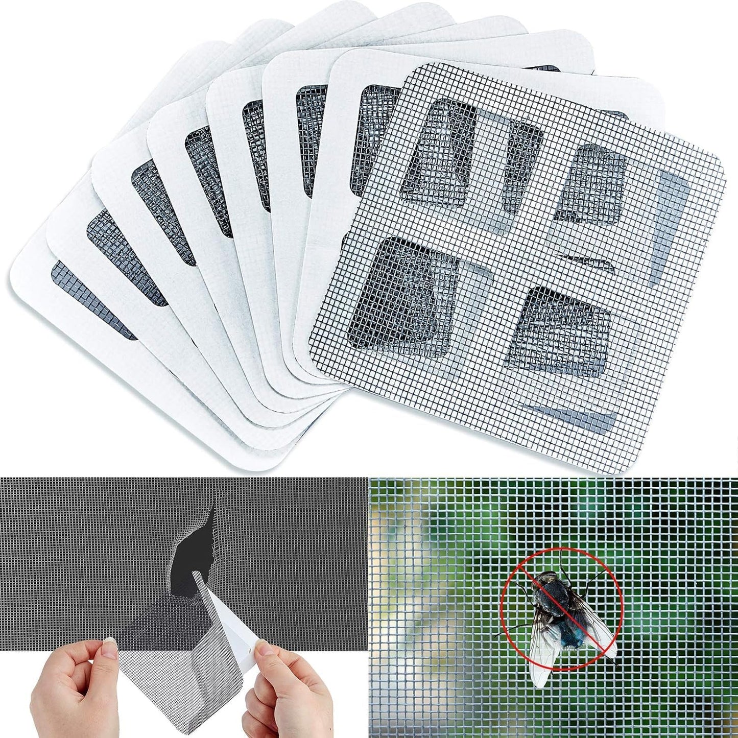 UK-0395 Window Screen Repair Kit Tapes Patch & Multi Use Size: 4 × 4 Inch (sink jalli )