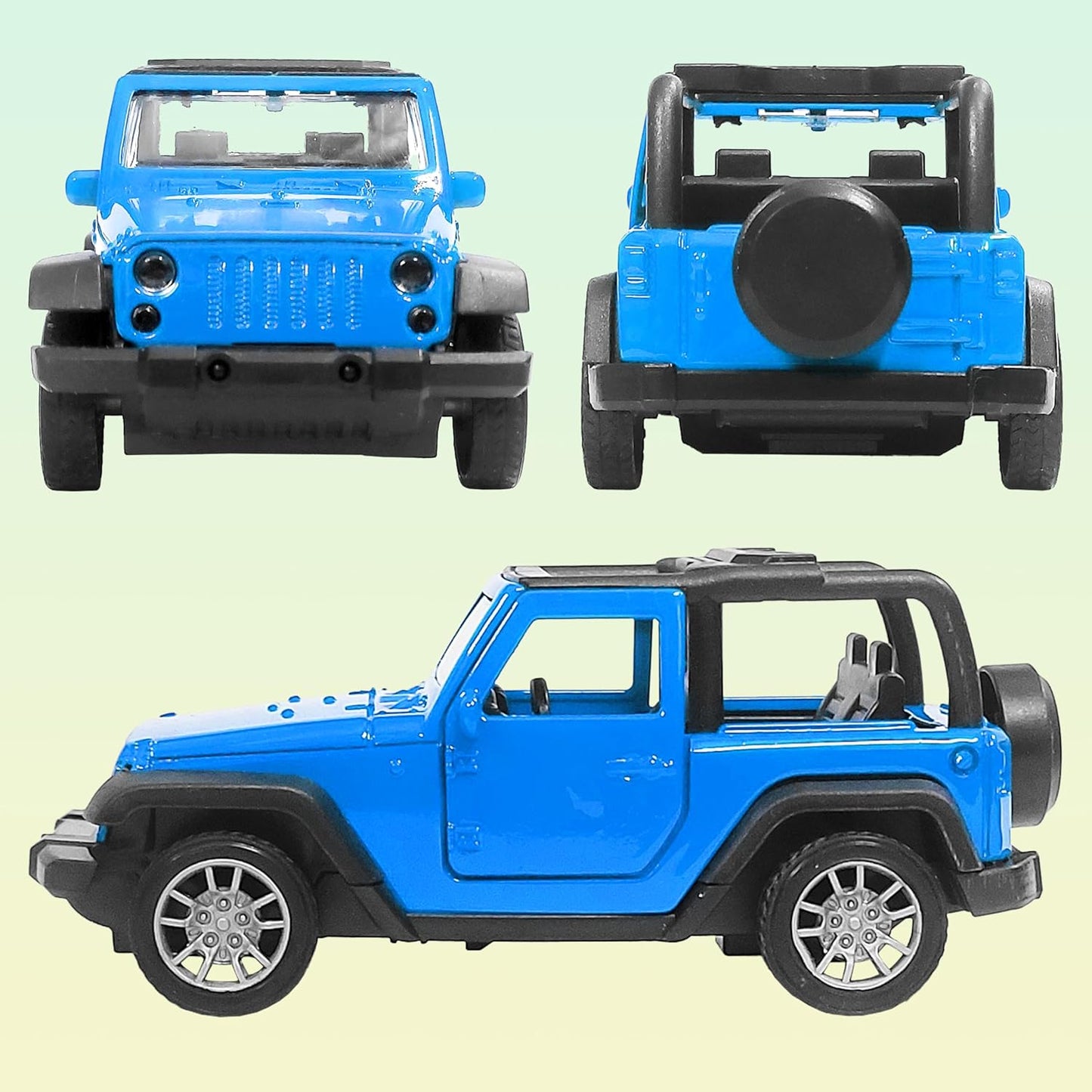 UK-0941 Open Roof Thar Car Toy for Kids with Rubber Tires, Realistic Design Openable Doors - Off-Road Scale Model